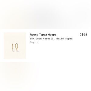 Mejuri Gold Vermeil and White Topaz Hoop Earrings